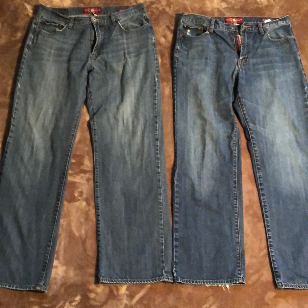 VINTAGE (2002 & 2003) Lucky 818 Relaxed Straight Fit Jeans (lot of 2)
